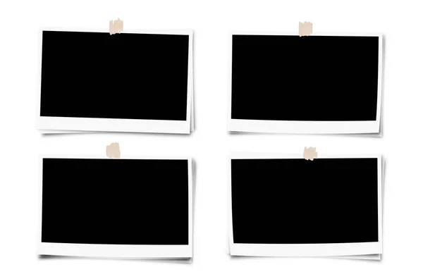 Set of photo frame with tape, isolated on white background — Stock Photo, Image