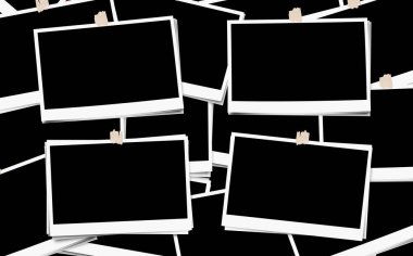 Kopya alanı için boş boş ile fotoğraf çerçeveleri yığını