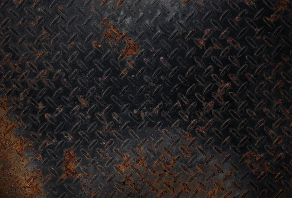 Tekstur pelat logam hitam berkarat lama — Stok Foto