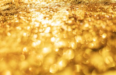 Altın Bokeh arka plan, altın glitter Bokeh ışık arka plan için soyut