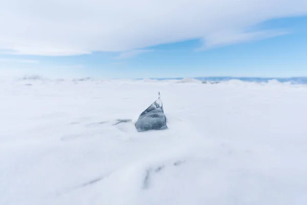 Eisschmelze Auf Schnee Klimawandel Und Konzept Der Globalen Erwärmung — Stockfoto