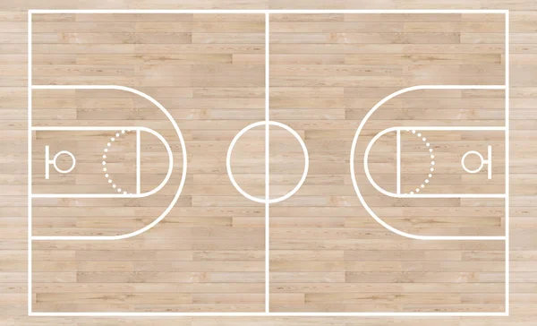 Üstten Görünüm Basketbol Mahkeme Düzen Çizgili Ahşap Doku Arka Plan — Stok fotoğraf