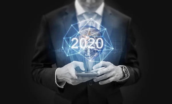 2020 Neue Globale Technologie Und Neuer Globaler Geschäftstrend Element Des — Stockfoto