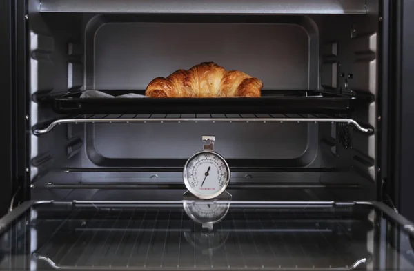 Fresh Baked Croissant Oven Stock Image