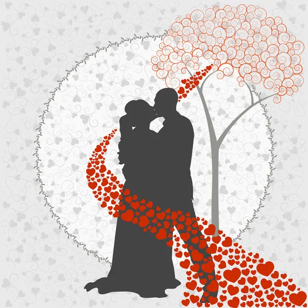 Мужчина и женщина целуются — стоковый вектор