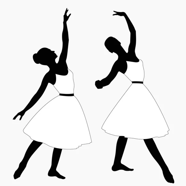 Silueta tančící baletka — Stockový vektor