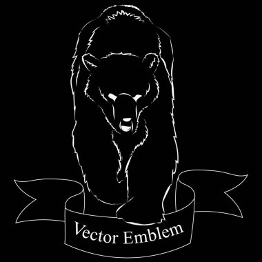 bir ayı bir şerit ile silüeti