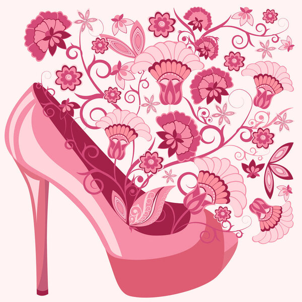 Женская обувь с цветами
