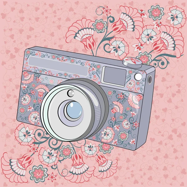 Çiçek desenleri ile kamera
