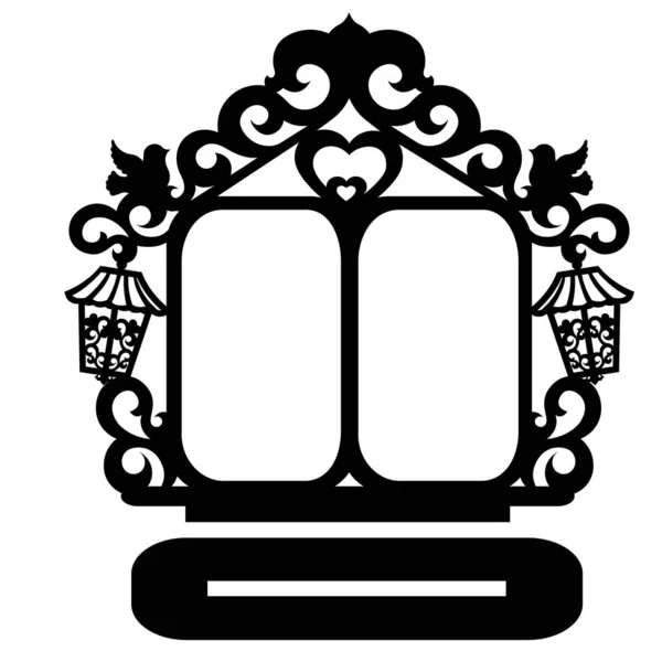 Шаблон Дома Фонариками Лазерной Резки Резки Бумаги — стоковый вектор