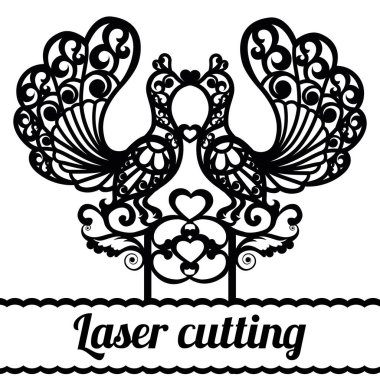 kuşlar ile şablonlar toppers bir dizi