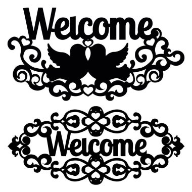 Lazer kesim için hoş geldiniz işareti