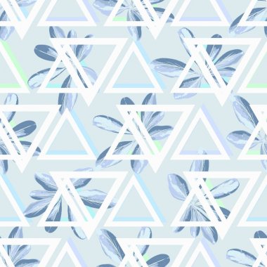 Geometrik ve bitkisel elemanları ile desen