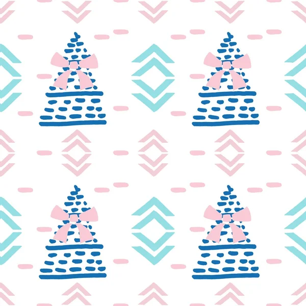 Seamless pattern with Christmas trees — Stock Vector