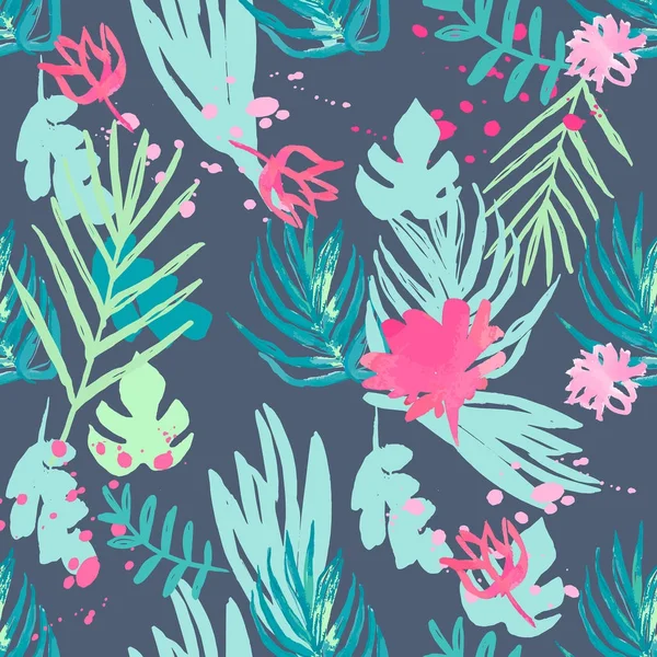 Patrón floral sin costuras — Vector de stock