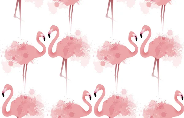 Seamless texture of flamingos — Stock Vector