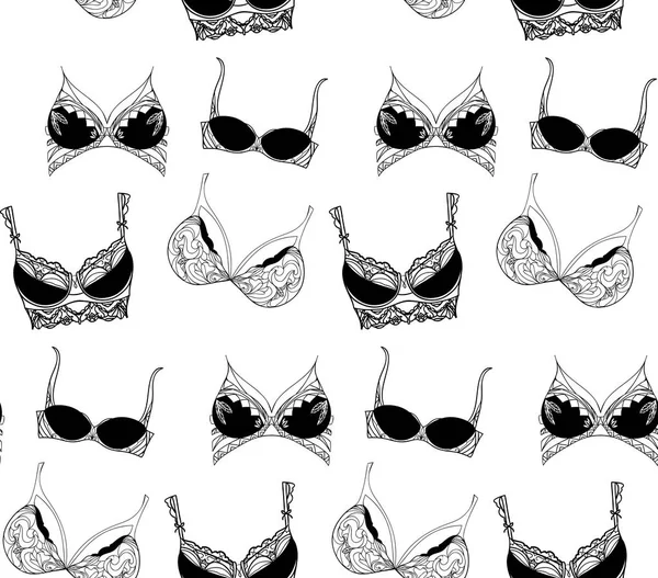 Zwarte vrouwen lace bras — Stockvector