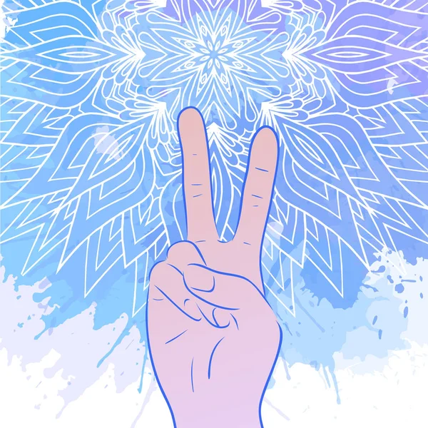 Mâna cu gestul păcii — Vector de stoc