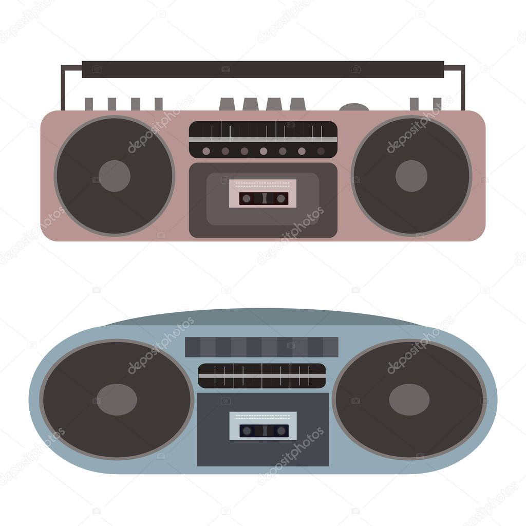 set of flat cassette recorders