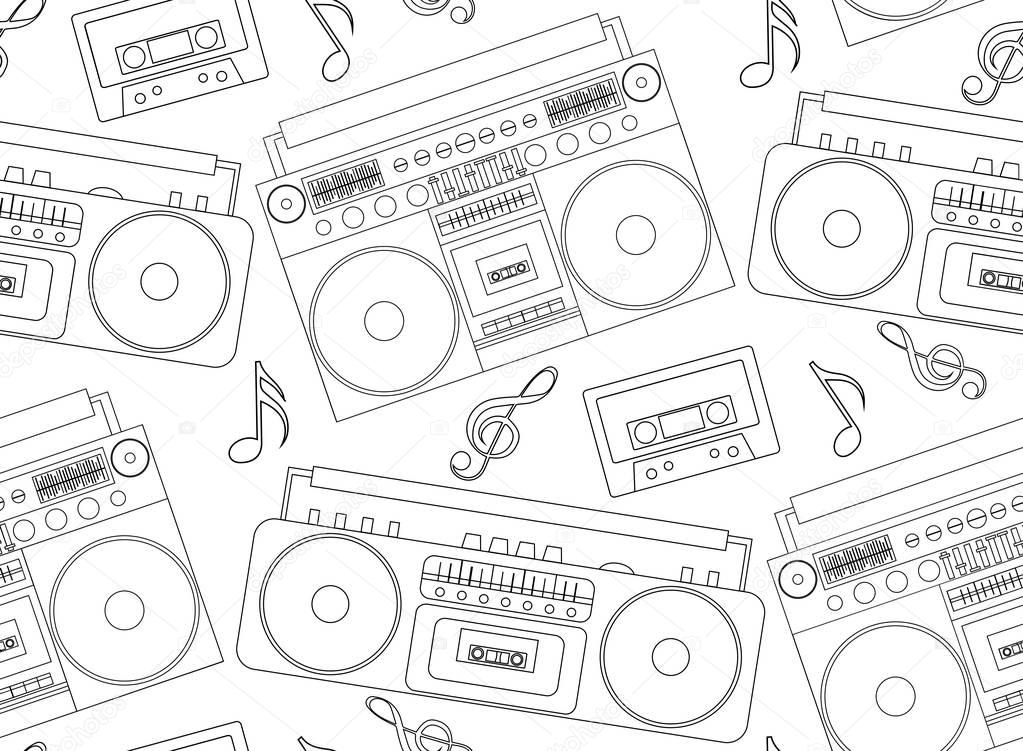old tape recorders background 