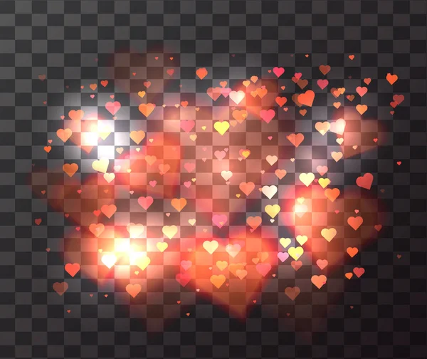 Ilustrace transparentní fuzzy hearts — Stockový vektor