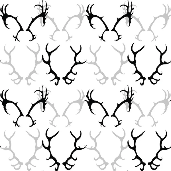 Motif avec silhouette de cornes de cerf — Image vectorielle