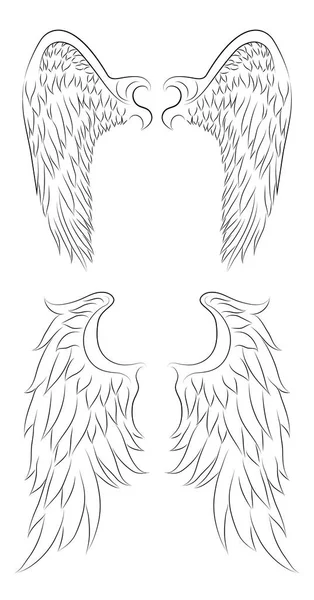 Dibujo de un ángel alas . — Archivo Imágenes Vectoriales