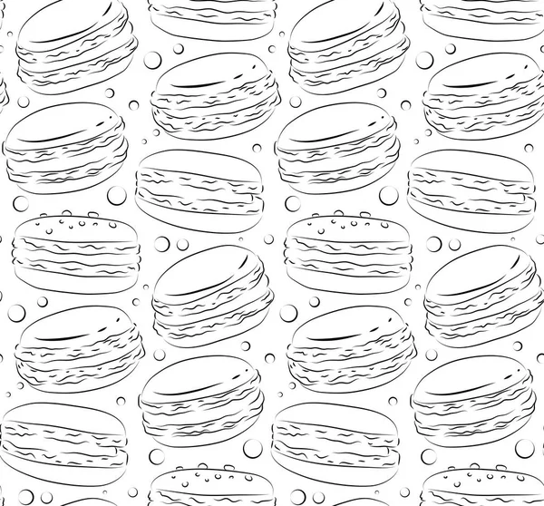Texture avec macarons contour — Image vectorielle