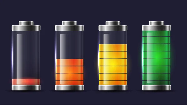 Carica batterie trasparenti . — Vettoriale Stock