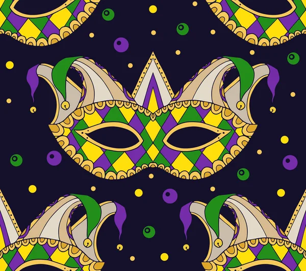 Seamless festive pattern with masks. — Stock Vector