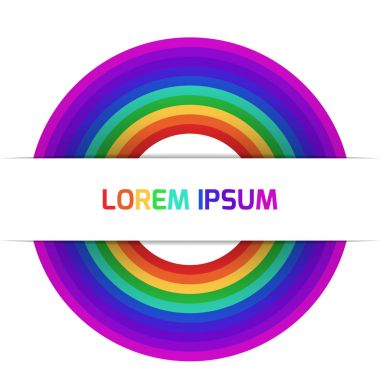 Şablon gökkuşağı ile tebrik kartı 