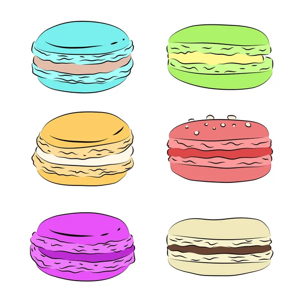 Textura com macaroons multicoloridos — Vetor de Stock