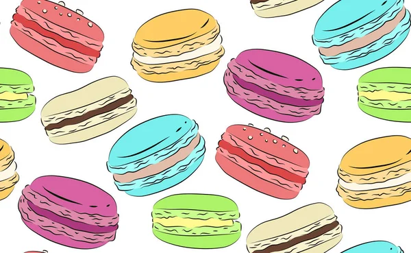 Textura com macaroons multicoloridos — Vetor de Stock