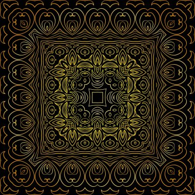 Arka plan ile bir altın doodle desen.