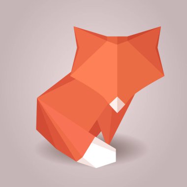 Resimde bir kağıt origami Fox