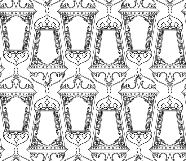 Textuur met overzicht van Arabische lantaarn — Stockvector