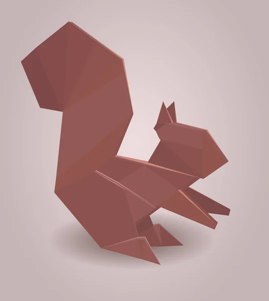 stock vector Illustration of a paper origami squirrel