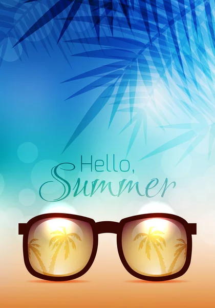 Sommerposter mit Sonnenbrille — Stockvektor