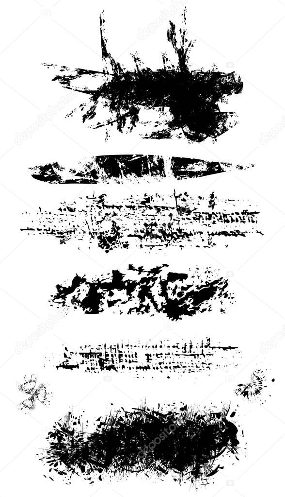 Set of grunge brushes with scuffs 