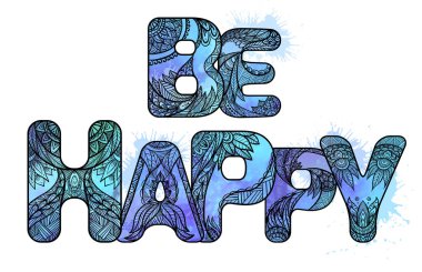Doodle yazıt mutlu  