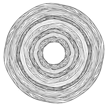 Siyah ve beyaz yuvarlak doodle süsleme 