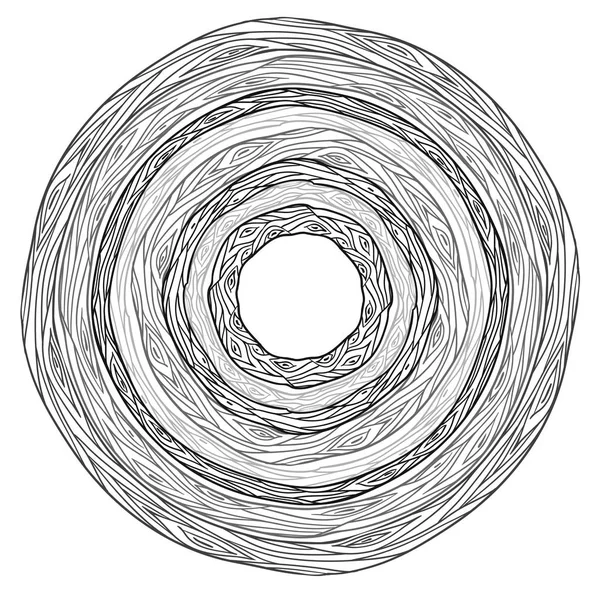 Черно-белый круглый орнамент — стоковый вектор