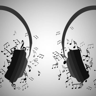 Müzik notalı kulaklıklar.