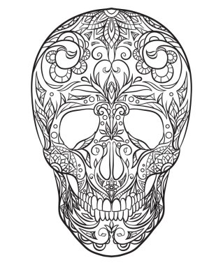 bir şeker kafatası çizimi.