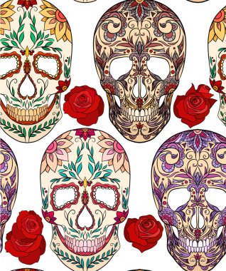 Çizim şeker kafatasları ile doku