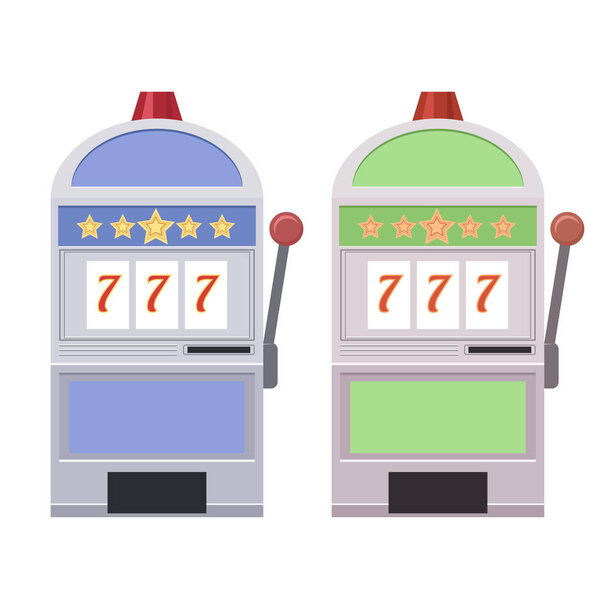Set of flat illustrations of Slot machines