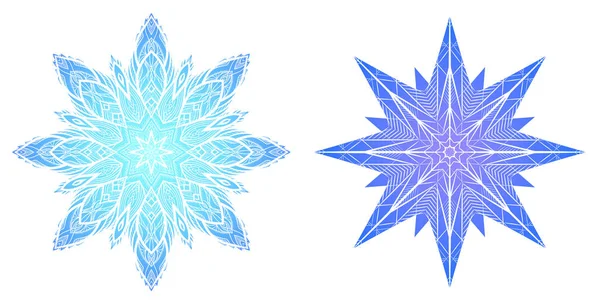 Gekleurde Sneeuwvlokken Uit Ijs Vector Mandala Voor Uitnodigingen Kaarten Creativiteit — Stockvector