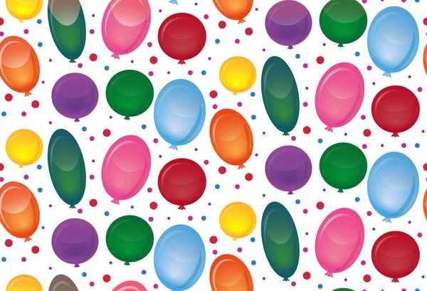 Naadloze Textuur Met Feestelijke Ballonnen Een Witte Achtergrond Vector Patroon — Stockvector