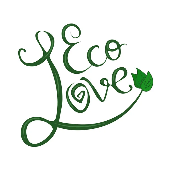 Πράσινο Χέρι Συρμένο Γράμματα Eco Καλλιγραφία Διάνυσμα Λέξη Για Σχεδιασμό — Διανυσματικό Αρχείο