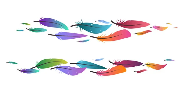 Σετ Βούρτσες Πολύχρωμα Φτερά — Διανυσματικό Αρχείο
